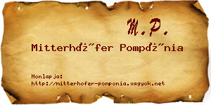 Mitterhöfer Pompónia névjegykártya